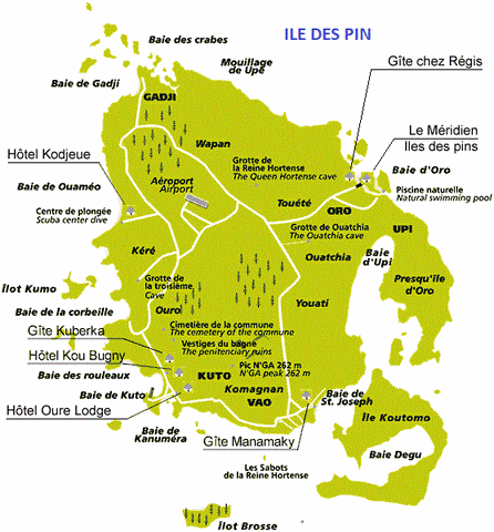 carte ile des pins 