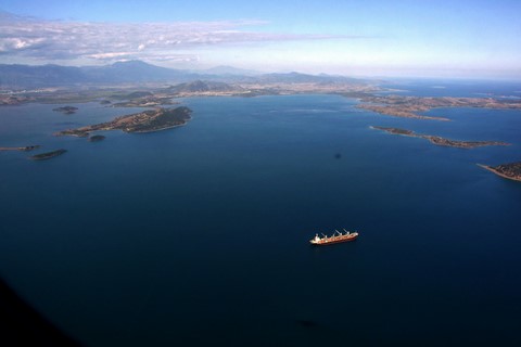 le lagon vue du ciel en nouvelle caledonie 