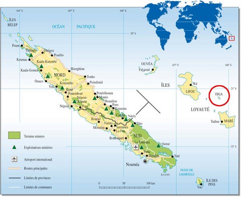 où se situe Tiga dans les îles loyautés 