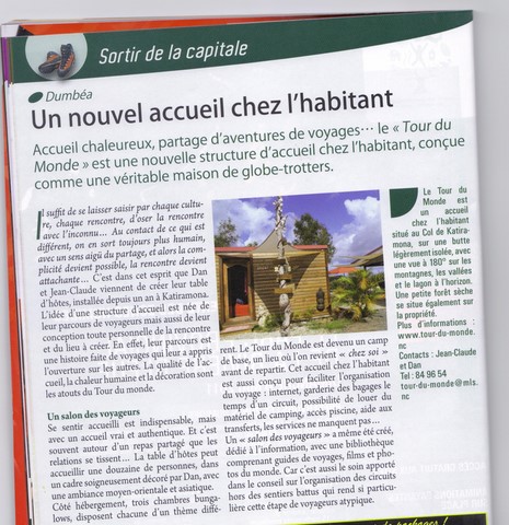 la presse parle du gîte du tour du monde noumea 